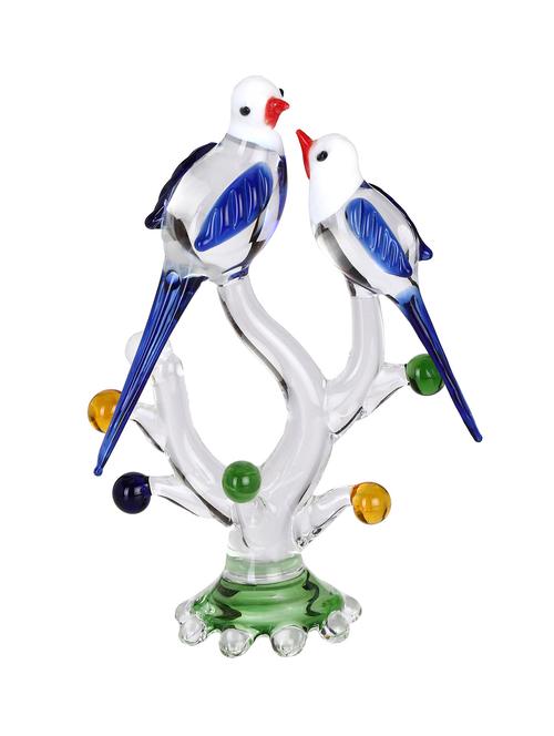 crystal shining clear glass natural love birds pair - 14134588 - Very Small Image - 1