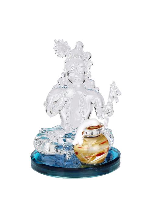 crystal glass charming natkhat kanha eating butter - 14134589 - Very Small Image - 1