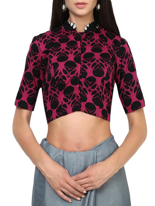pink cotton printed blouse - 14134766 - Very Small Image - 1