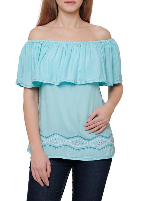 light blue viscose top - 14135540 - Very Small Image - 1