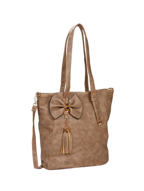 brown leatherette regular tote - 14135670 - Very Small Image - 1