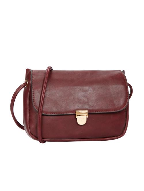 maroon leatherette regular sling bag - 14135682 - Very Small Image - 1