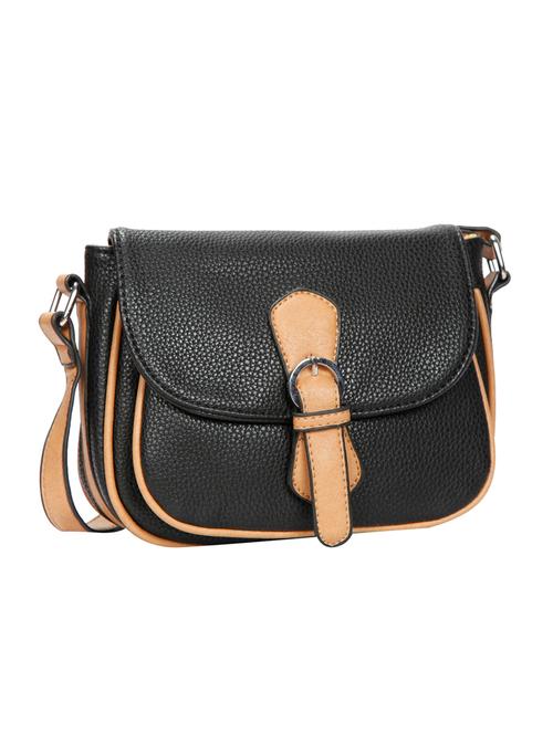 black leatherette regular sling bag - 14135707 - Very Small Image - 1