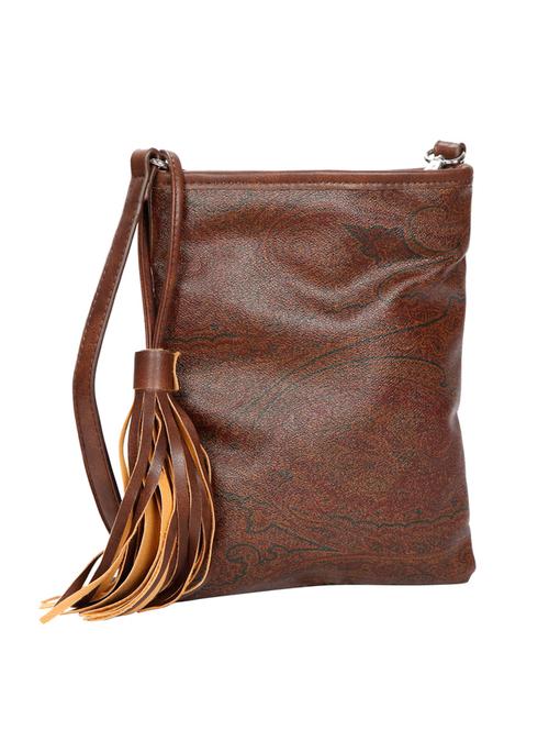 brown leatherette regular sling bag - 14135726 - Very Small Image - 1
