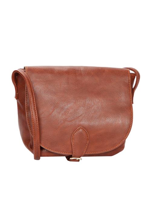 tan leatherette regular sling bag - 14135727 - Very Small Image - 1