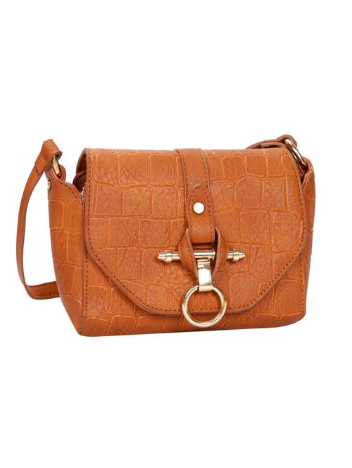 tan leatherette regular sling bag - 14135732 - Very Small Image - 1