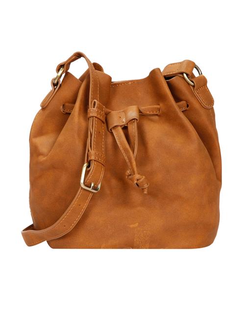 tan leatherette regular sling bag - 14135745 - Very Small Image - 1