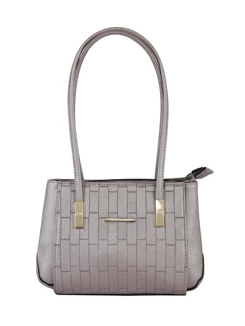 silver leatherette regular handbag - 14135803 - Very Small Image - 1