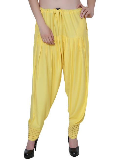 yellow rayon patiyala salwar - 14137108 - Very Small Image - 1