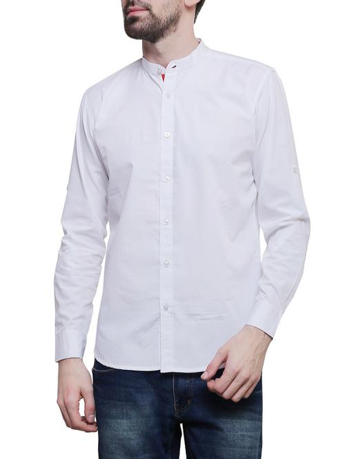 white cotton casual shirt - 14138474 - Very Small Image - 1