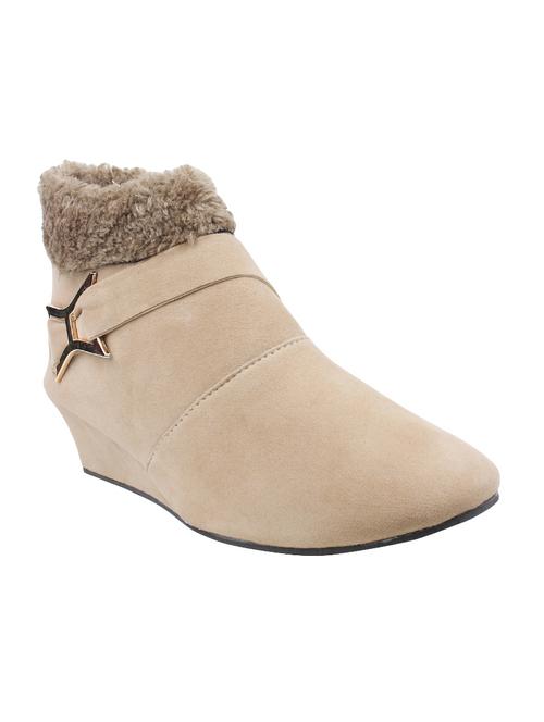 nude suede ankle boot - 14139581 - Very Small Image - 1