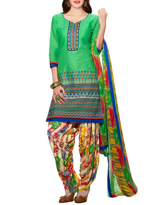 printed unstitched suit set - 14139934 - Very Small Image - 1