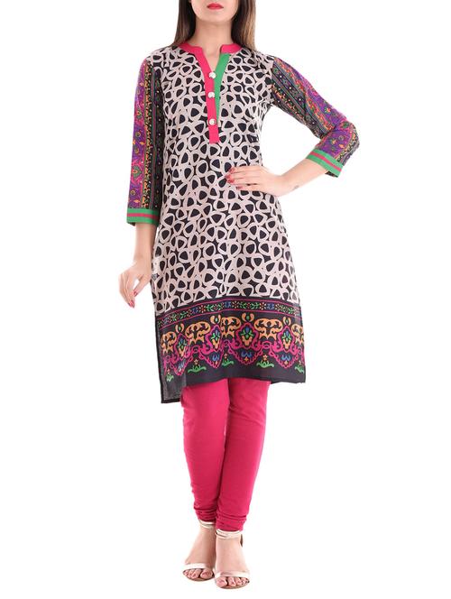 black cotton straight kurta - 14141592 - Very Small Image - 1