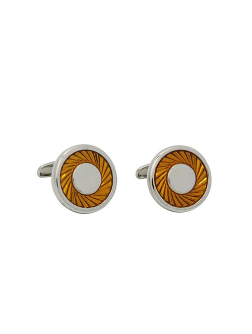 orange metal cufflink - 14144264 - Very Small Image - 1