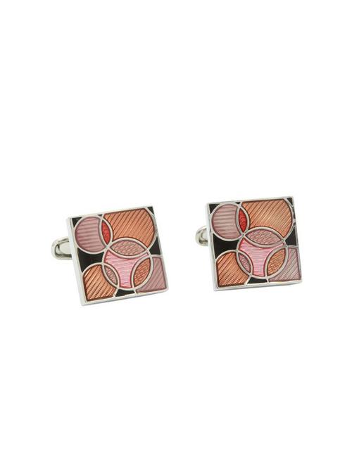 orange metal cufflink - 14144299 - Very Small Image - 1