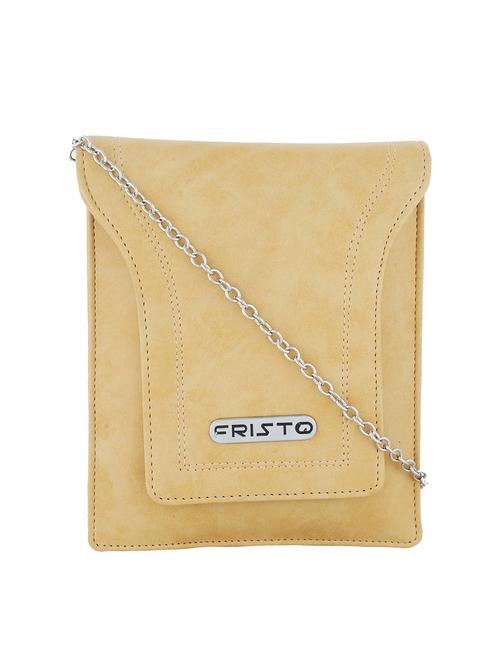 cream leatherette regular sling bag - 14145342 - Very Small Image - 1