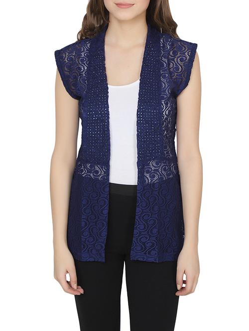navy blue net shrug - 14145567 - Very Small Image - 1