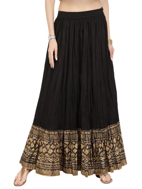 foil printed flared skirt - 14146961 - Very Small Image - 1