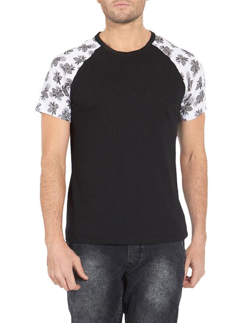 black cotton raglan t-shirt - 14147284 - Very Small Image - 1