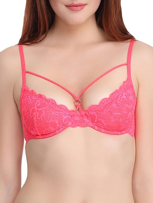 pink lace cage bra - 14147742 - Very Small Image - 1