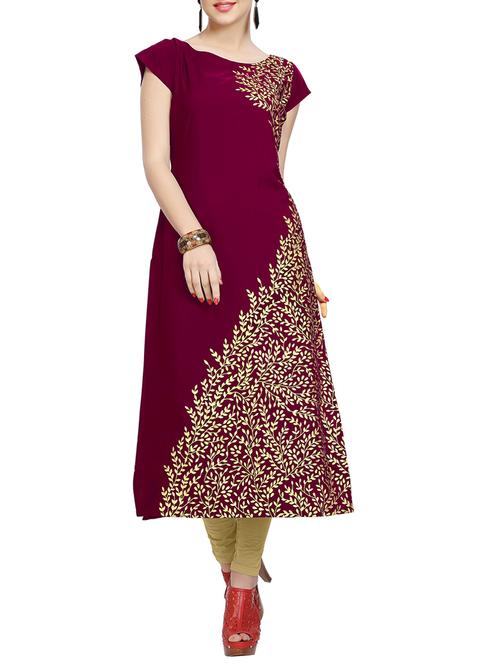 foil print straight kurta - 14147800 - Very Small Image - 1