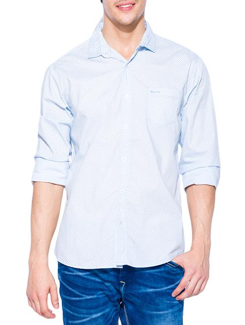 blue cotton casual shirt - 14153749 - Very Small Image - 1