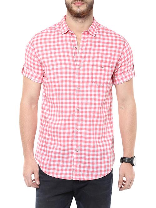 pink cotton casual shirt - 14153767 - Very Small Image - 1