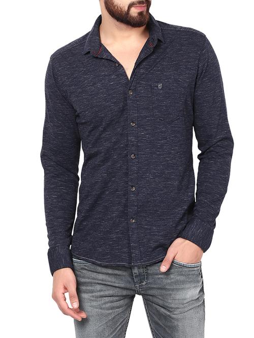 blue cotton casual shirt - 14153797 - Very Small Image - 1