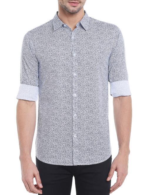 blue cotton casual shirt - 14153852 - Very Small Image - 1