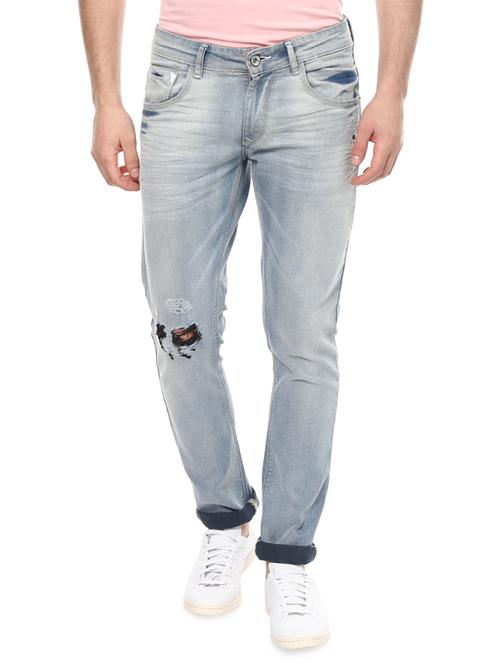 blue cotton ripped jeans - 14154263 - Very Small Image - 1