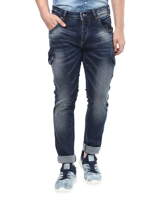 blue cotton washed jeans - 14154279 - Very Small Image - 1