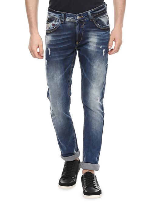 blue cotton washed jeans - 14154282 - Very Small Image - 1