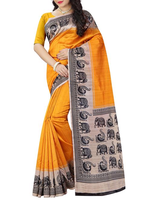 yellow silk bhagalpuri saree - 14154443 - Very Small Image - 1