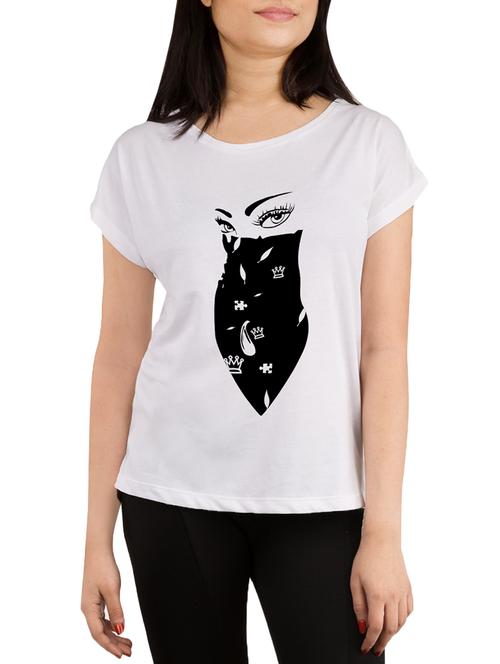 white cotton blend casual tee - 14154653 - Very Small Image - 1