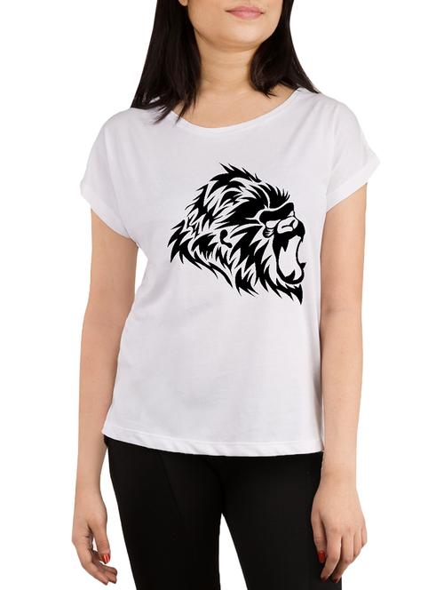 white cotton blend casual tee - 14154661 - Very Small Image - 1
