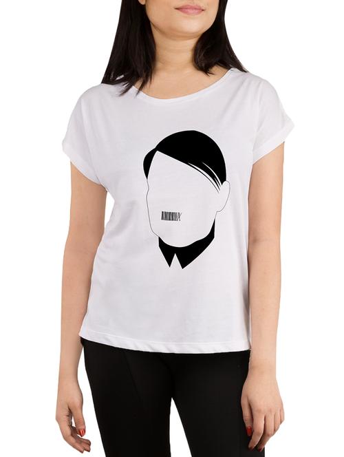 white cotton blend casual tee - 14154684 - Very Small Image - 1