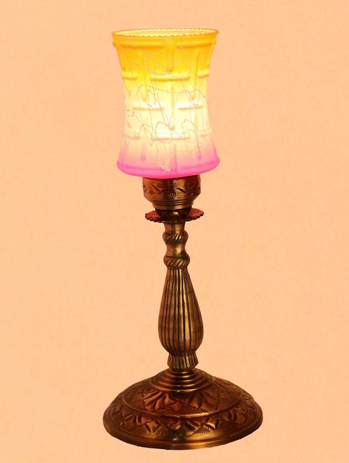 bed corner & central table lamp with colorful decorative glass and royal look - 14154699 - Very Small Image - 1
