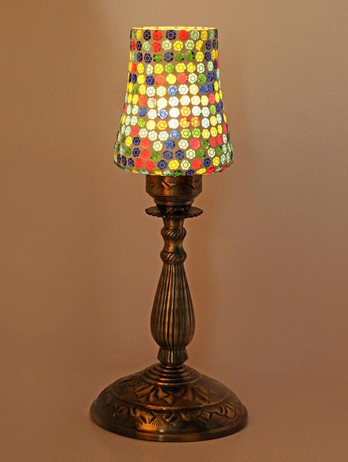 central table lamp with colorful glass decorative with colorful beads & chips - 14154715 - Very Small Image - 1