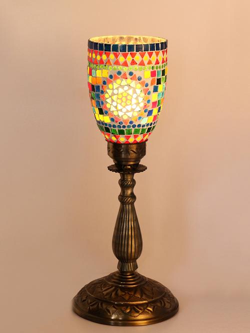 designer central table lamp with colorful glass decorative with colorful beads & chips - 14154723 - Very Small Image - 1