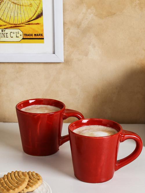ceramic red coffee mug set of 2 - 14155044 - Very Small Image - 1