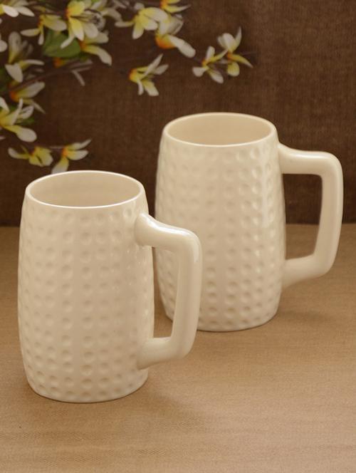 off-white ceramic beer mug set of 2 - 14155046 - Very Small Image - 1