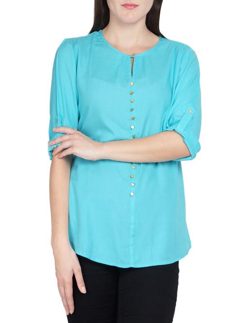 light blue rayon top - 14155085 - Very Small Image - 1