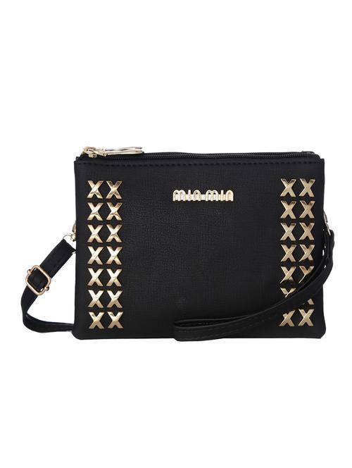 black leatherette regular sling bag - 14157604 - Very Small Image - 1