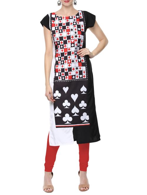 black crepe straight kurta - 14157973 - Very Small Image - 1