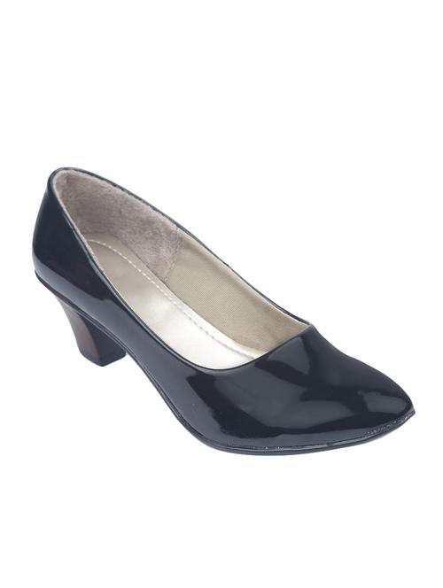 black leatherette slip on pumps - 14158002 - Very Small Image - 1