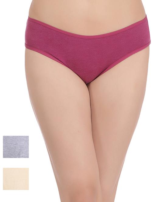set of 3 multi colored cotton blend bikini panties - 14158043 - Very Small Image - 1