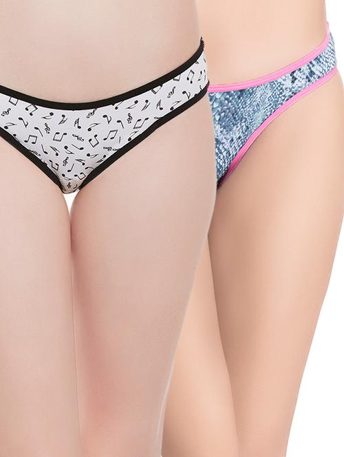 set of 2 multi colored cotton blend panties - 14158064 - Very Small Image - 1