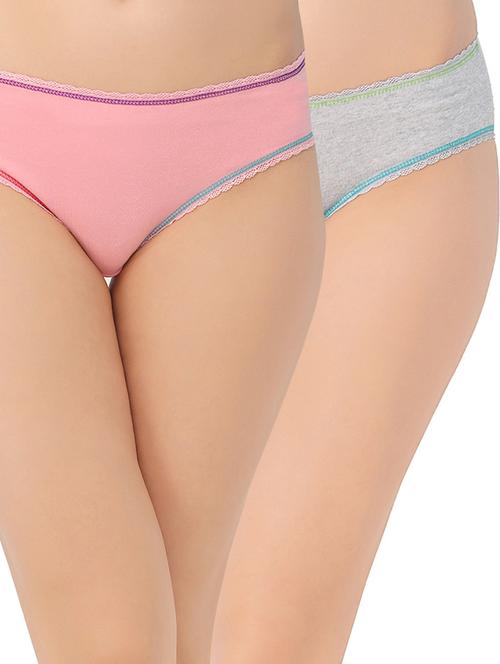 set of 2 multi colored cotton blend panties - 14158080 - Very Small Image - 1