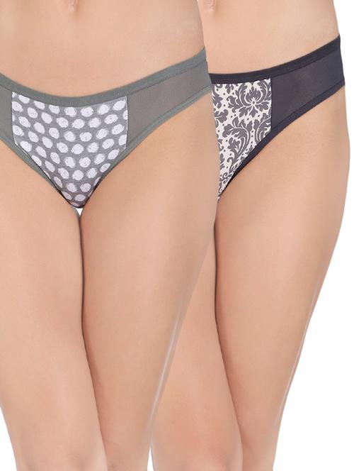 set of 2 multi colored polyamide panties - 14158102 - Very Small Image - 1