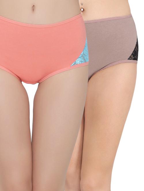 set of 2 multi colored cotton blend panties - 14158109 - Very Small Image - 1
